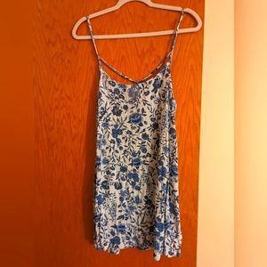 Blue and White H&M Divided Spaghetti Strap Racer Back Tank